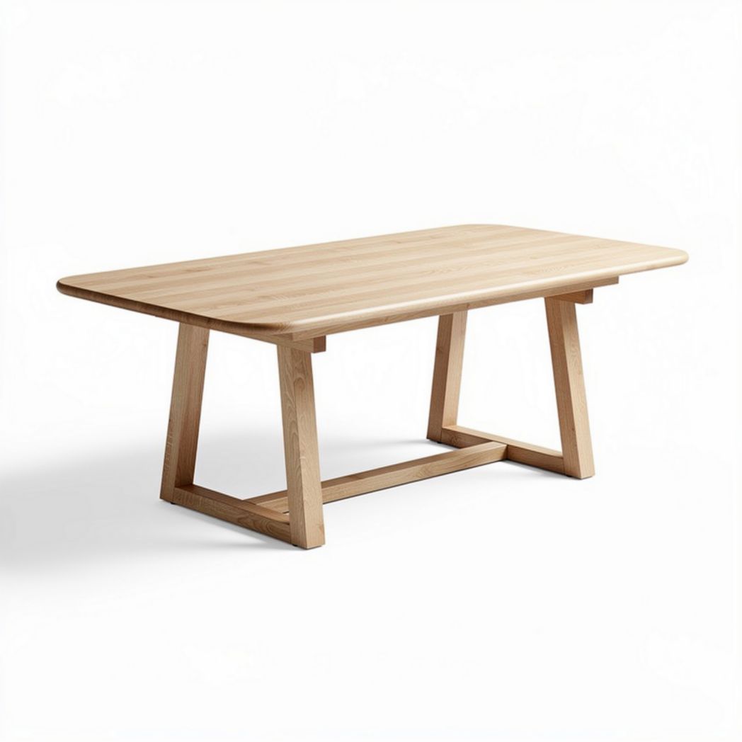 Table à manger en bois clair 160 x 80 x 75 cm pour salle à manger et cuisine