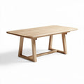 Table à manger en bois clair 160 x 80 x 75 cm pour salle à manger et cuisine