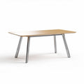 Table rectangulaire en bois avec pieds en métal gris 150 x 75 x 75cm