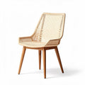 Chaise en rotin tressé avec pieds en bois naturel dimensions 50 x 50 x 80 cm