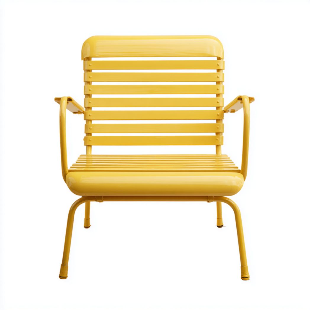 Chaise en métal perforé pour extérieur couleur jaune dimensions 60 x 60 x 75cm