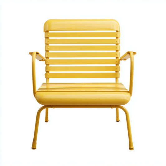 Chaise en métal perforé pour extérieur couleur jaune dimensions 60 x 60 x 75cm