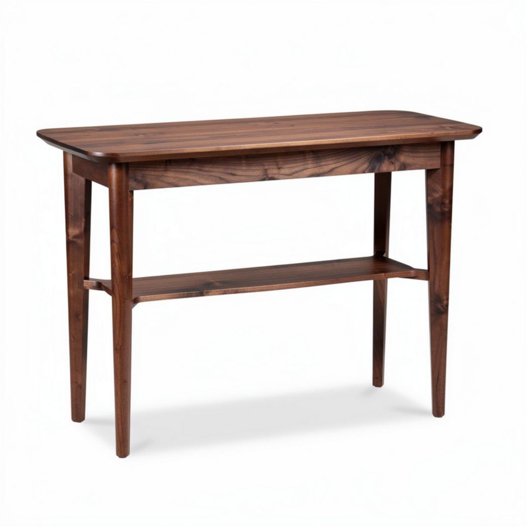 Table console en bois d'acacia 90 x 40 x 75cm avec étagère inférieure