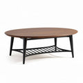 Table basse en bois et métal noir 120 x 60 x 45 cm avec espace de rangement